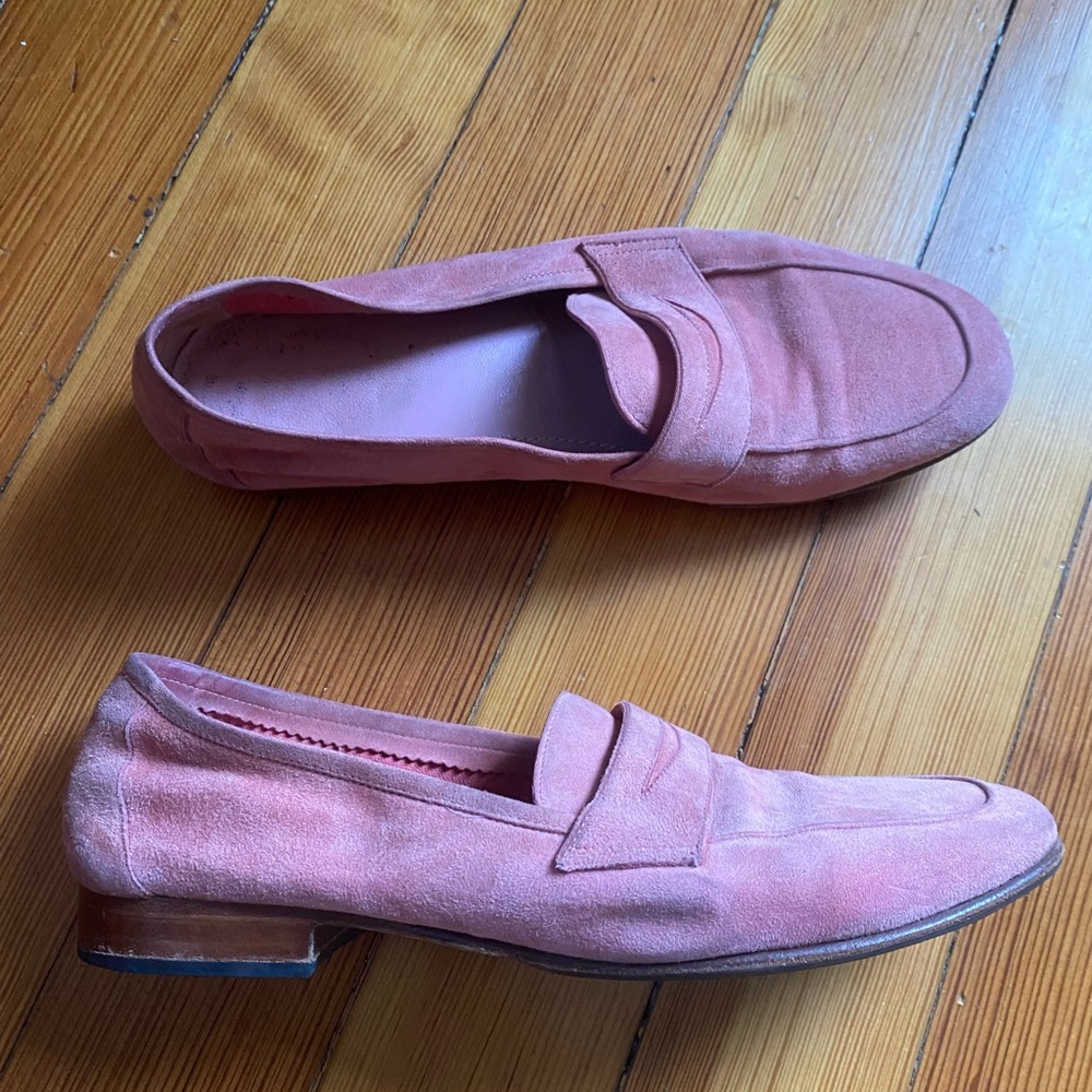 Mansur Gavriel Pink Suede Loafers 38